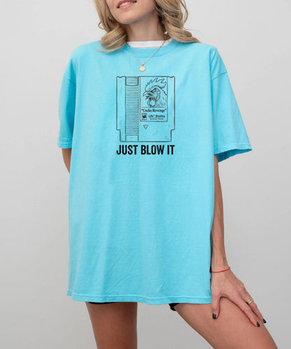 Retro Game Cartridge Shirt “Just Blow It” comfort colors Gamer Tee