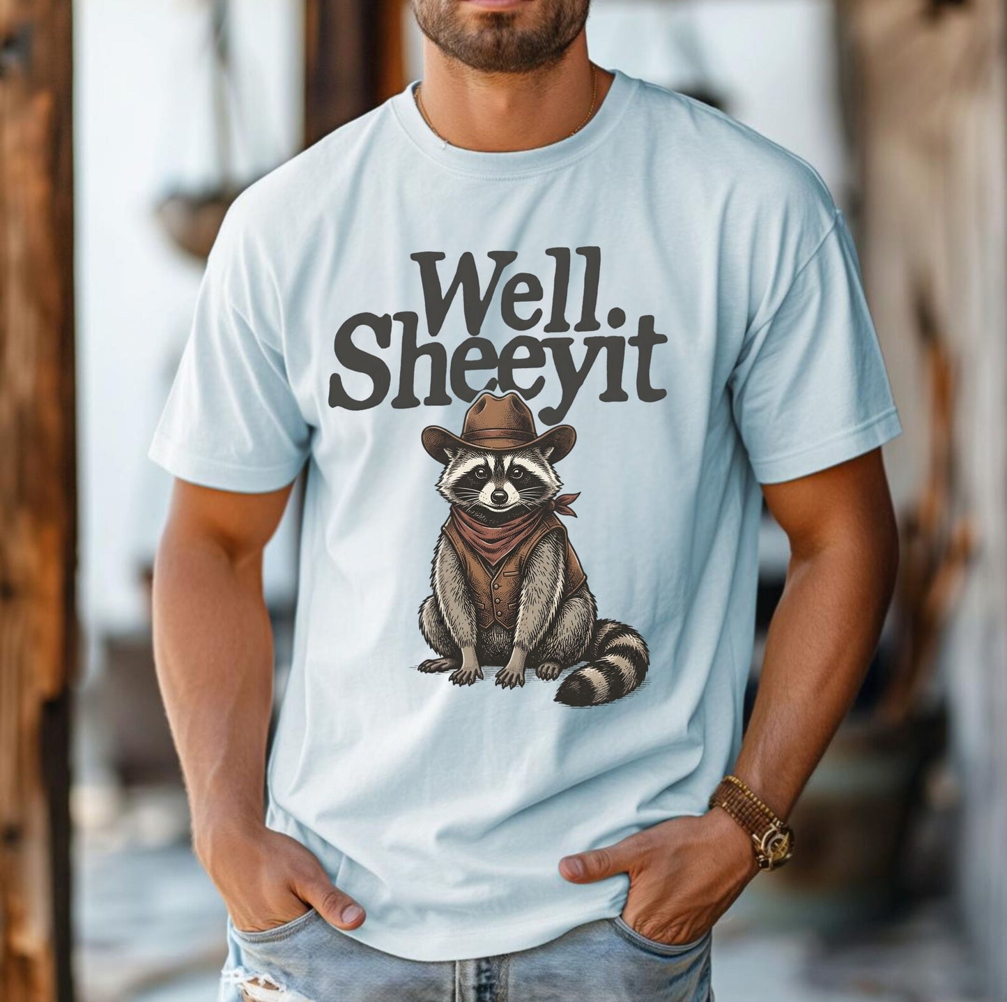 “Well Sheeyit” Western Raccoon Shirt