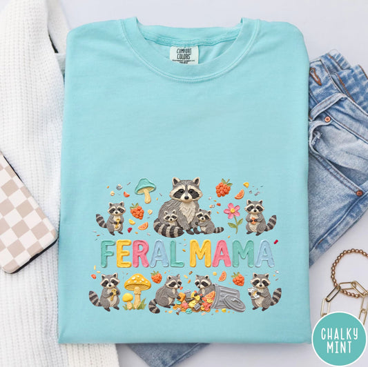 Comfort Colors® Feral Mama Raccoon Shirt