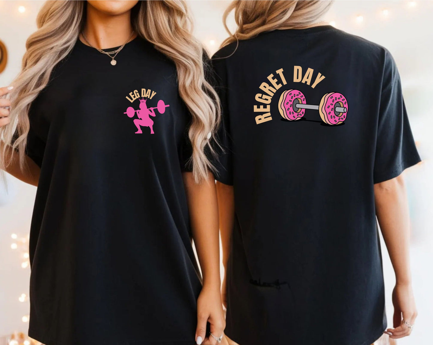 Regret Day Weightlifting T-Shirt in Black – garment-dyed heavyweight cotton tee with barbell graphic