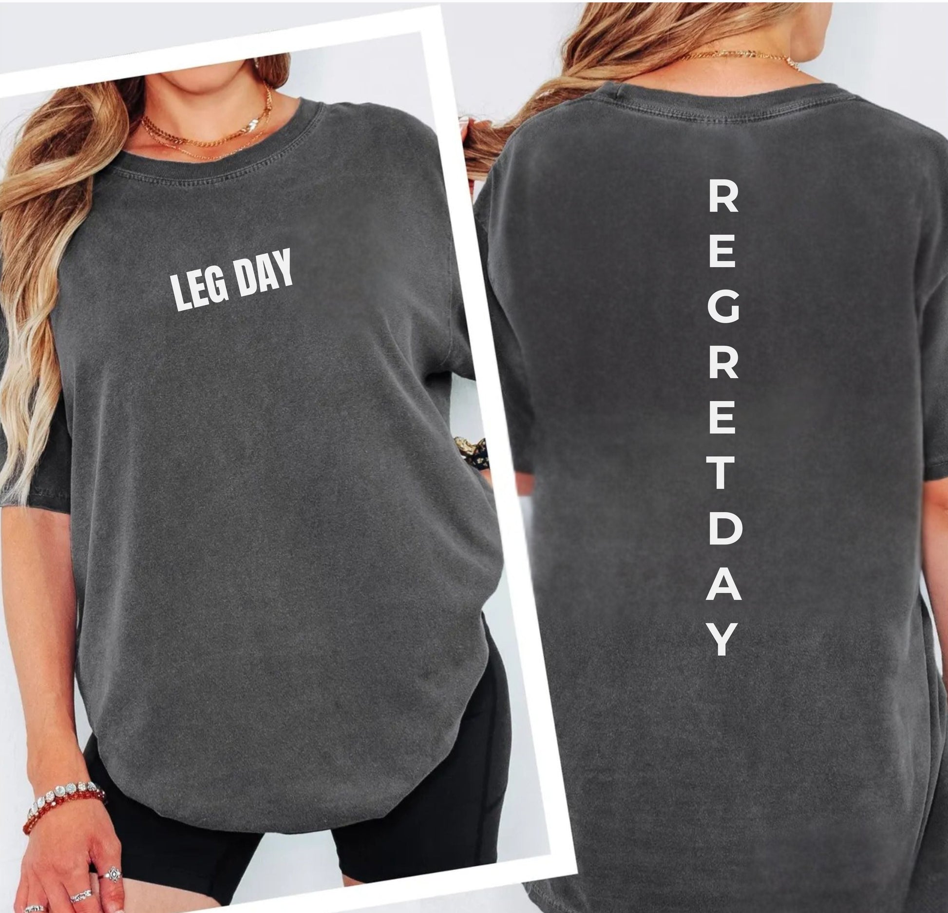 Regret Day Weightlifting Comfort Colors Unisex T-Shirt in Pepper – soft garment-dyed tee with barbell graphic
