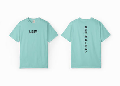 Regret Day Weightlifting Comfort Colors Unisex T-Shirt in Chalky Mint – soft garment-dyed tee with barbell graphic