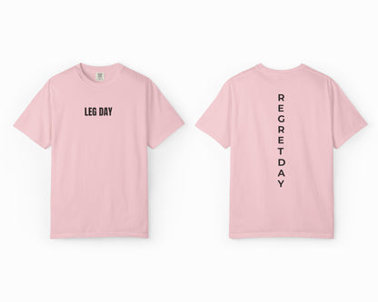 Regret Day Weightlifting Comfort Colors Unisex T-Shirt in Blossom – soft garment-dyed tee with barbell graphic