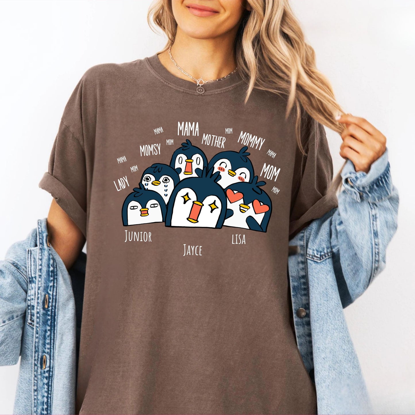 Personalized Mama Cute Penguin shirt