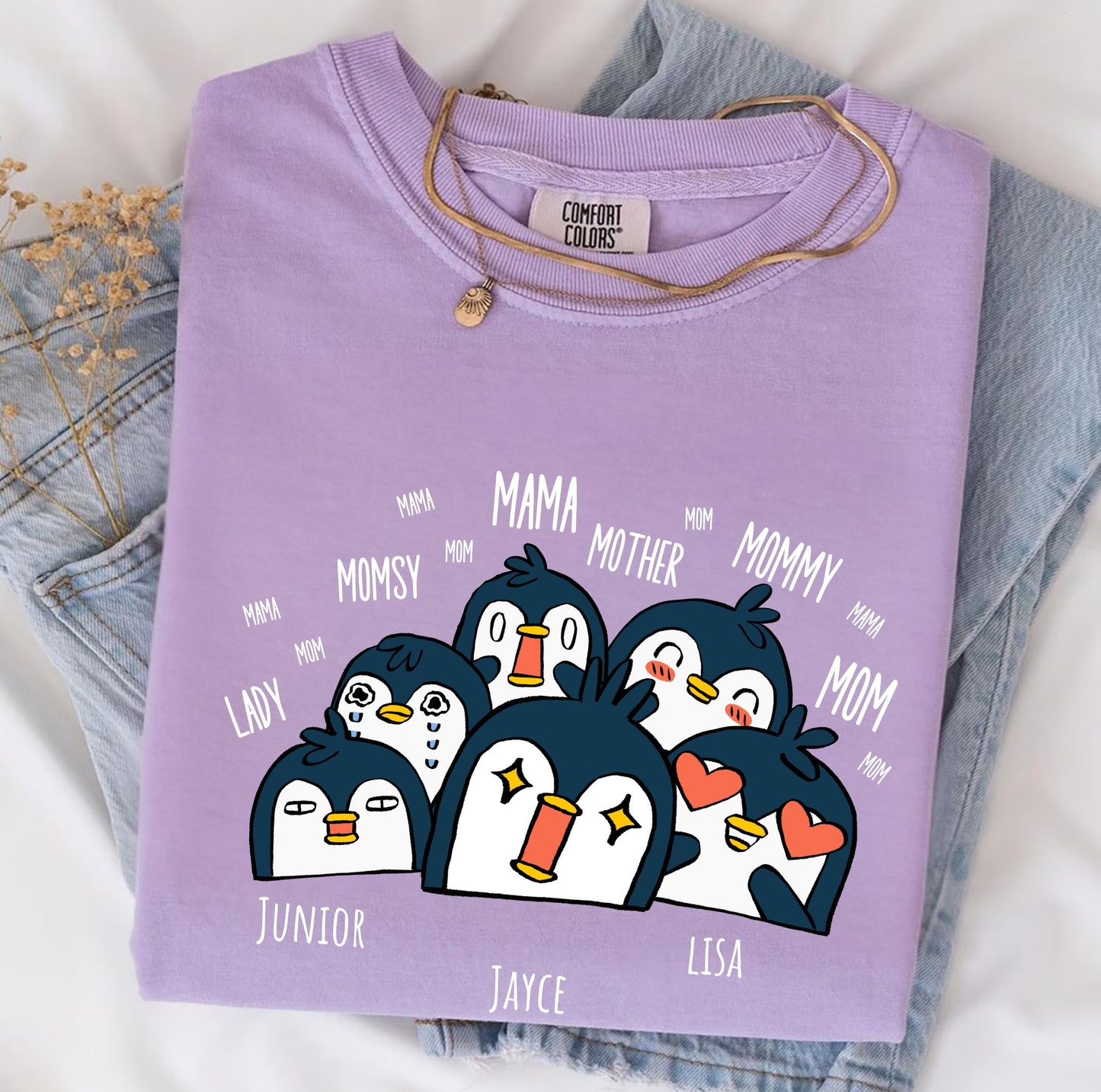 Personalized Mama Cute Penguin shirt