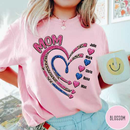 Custom Mom Heart Graphic T-Shirt