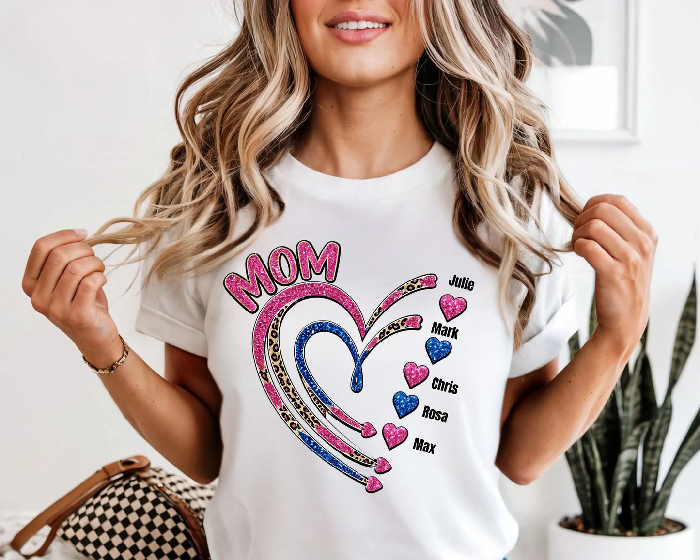 Custom Mom Heart Graphic T-Shirt