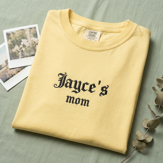 Custom embroidered Mom or Dad T-Shirt