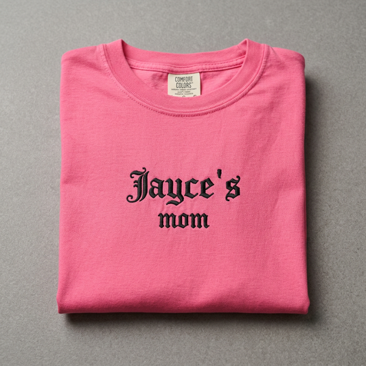 Custom embroidered Mom or Dad T-Shirt