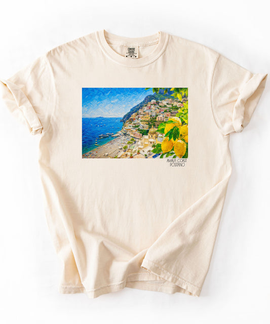 Amalfi Coast Positano Coastal Villa Beach T-Shirt