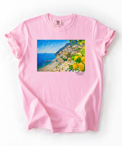 Amalfi Coast Positano Coastal Villa Beach T-Shirt