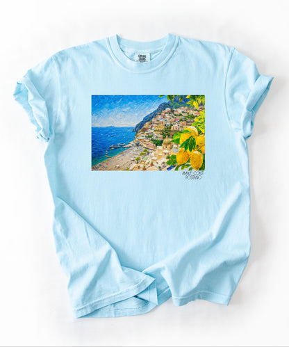 Amalfi Coast Positano Coastal Villa Beach T-Shirt