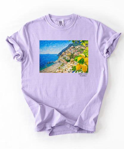 Amalfi Coast Positano Coastal Villa Beach T-Shirt
