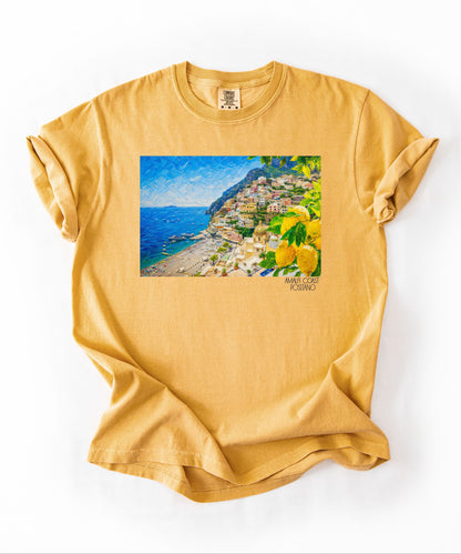 Amalfi Coast Positano Coastal Villa Beach T-Shirt