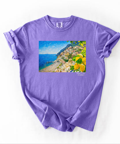 Amalfi Coast Positano Coastal Villa Beach T-Shirt