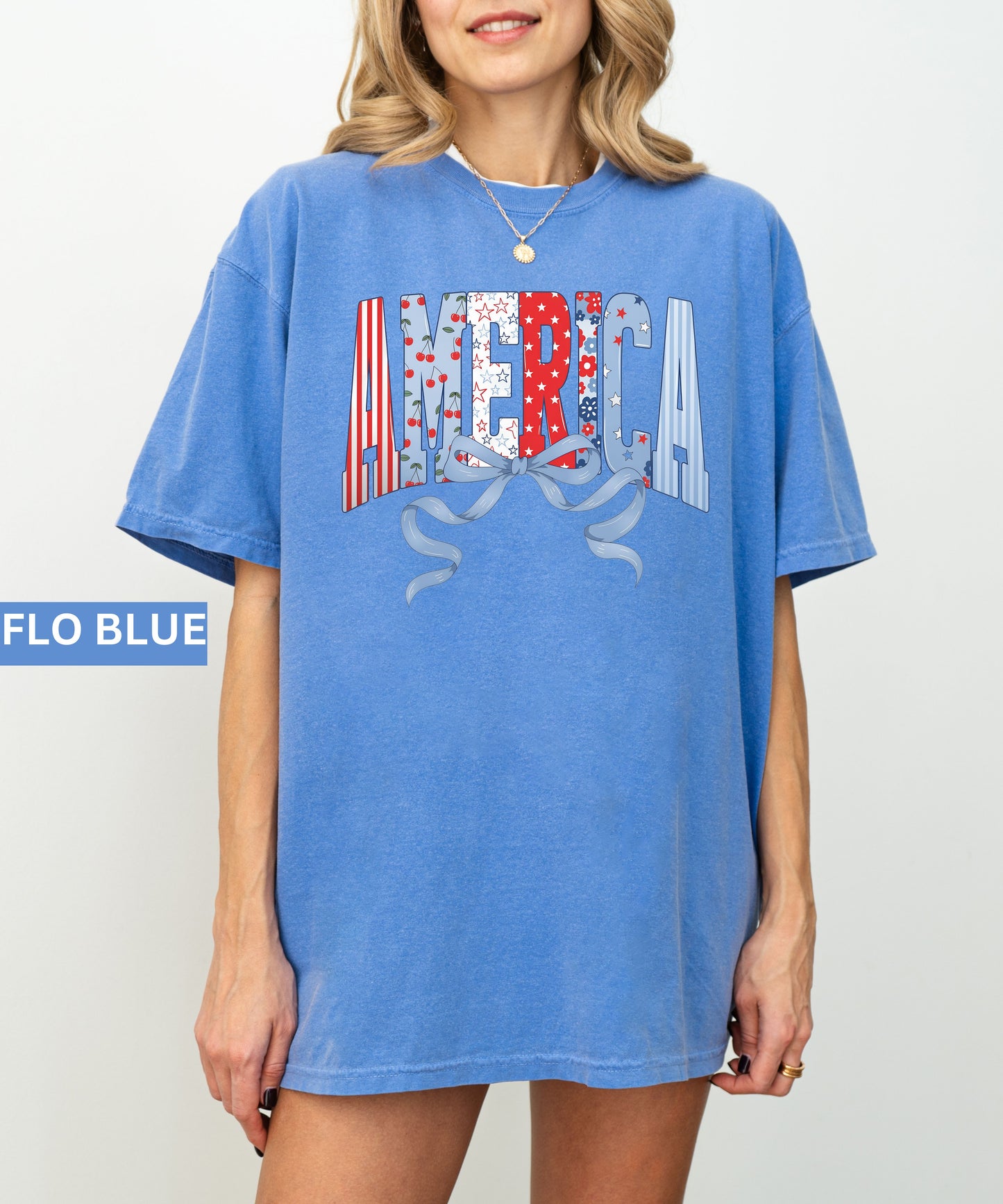 America Comfort Colors 1717 T-Shirt in flo blue – Garment-Dyed Unisex Tee
