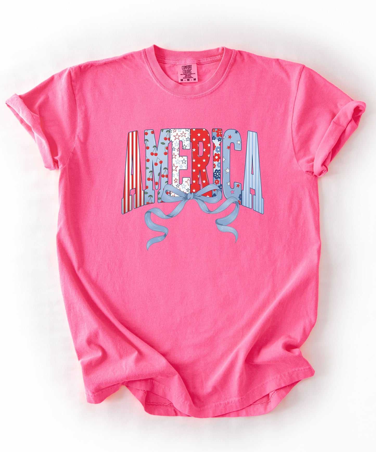 America Comfort Colors 1717 T-Shirt in neon pink – Garment-Dyed Unisex Tee