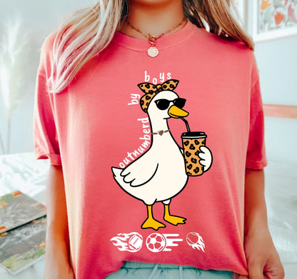 Comfort Colors funny boy mom goose shirt in watermelon — garment dyed graphic tee
