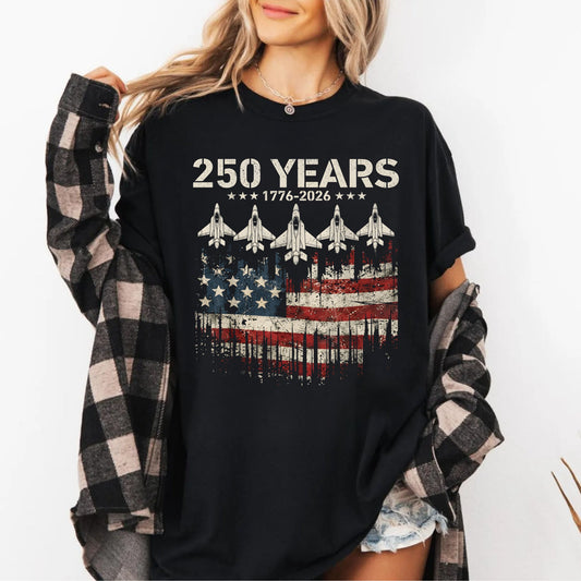 250 Years 1776–2026 American Flag shirt