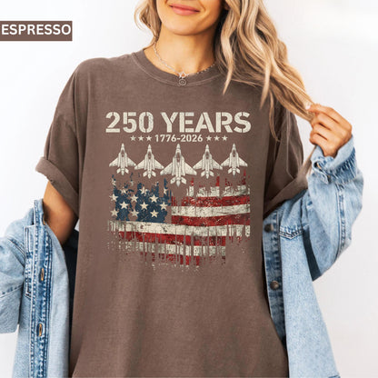 250 Years 1776–2026 American Flag shirt