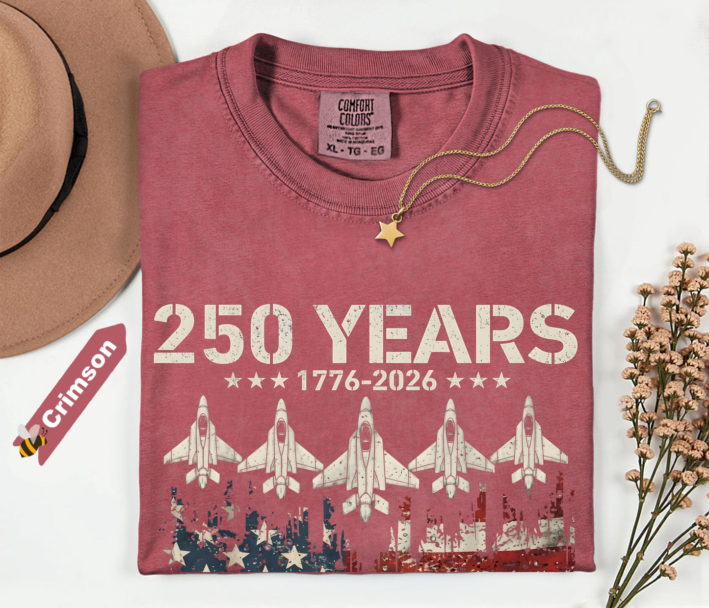 250 Years 1776–2026 American Flag shirt