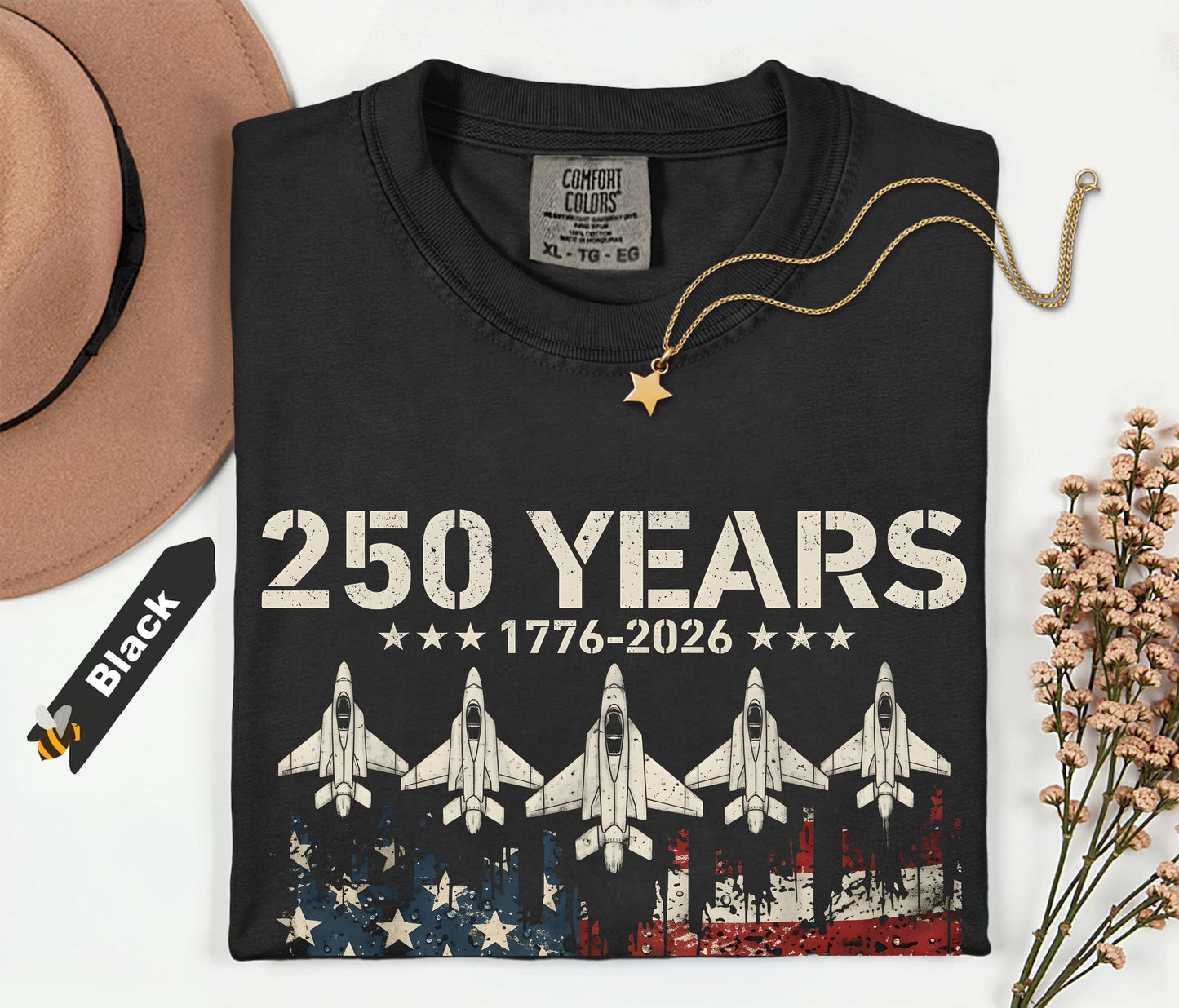 250 Years 1776–2026 American Flag shirt