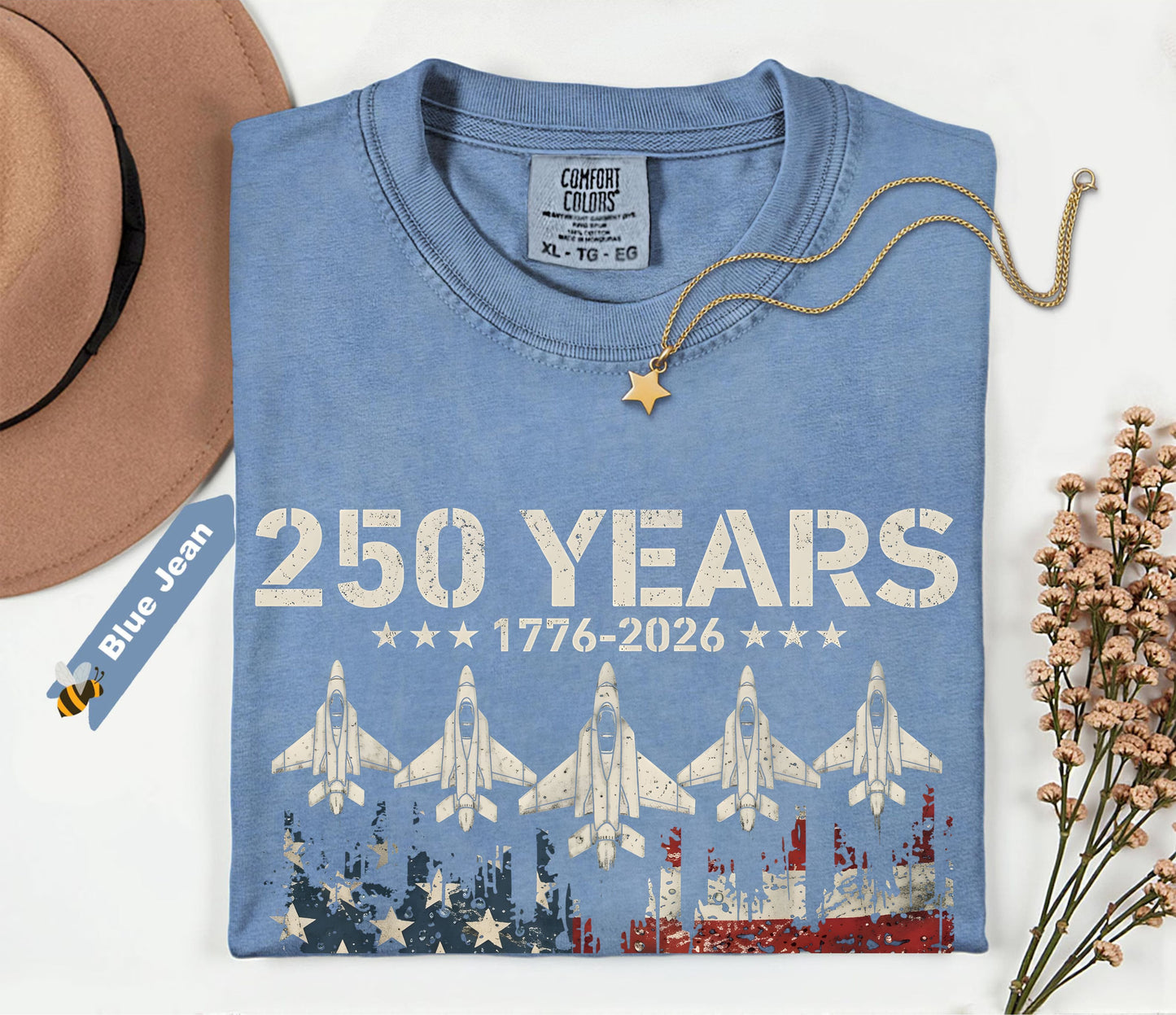 250 Years 1776–2026 American Flag shirt