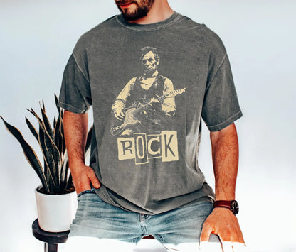 President Abraham Lincoln Rock Guitarist Vintage Tee