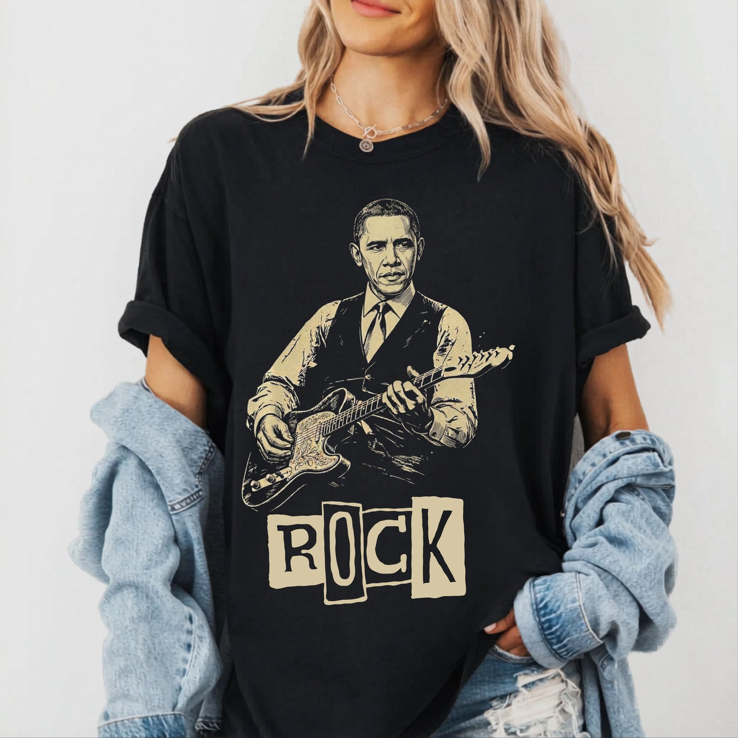 President Barack Obama  Rock Guitarist Vintage Tee