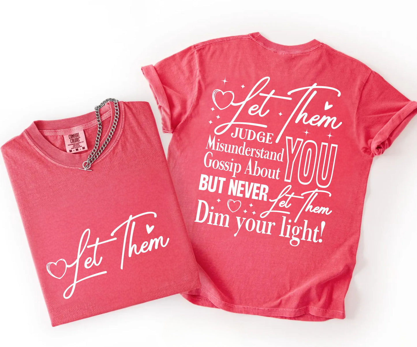 Two watermelon t-shirts with motivational quotes on a white background
