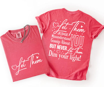 Two watermelon t-shirts with motivational quotes on a white background