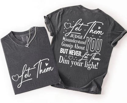Two pepper t-shirts with motivational quotes on a white background