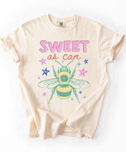 Sweet As Can Bee T-Shirt in Ivory color – garment-dyed heavyweight graphic tee