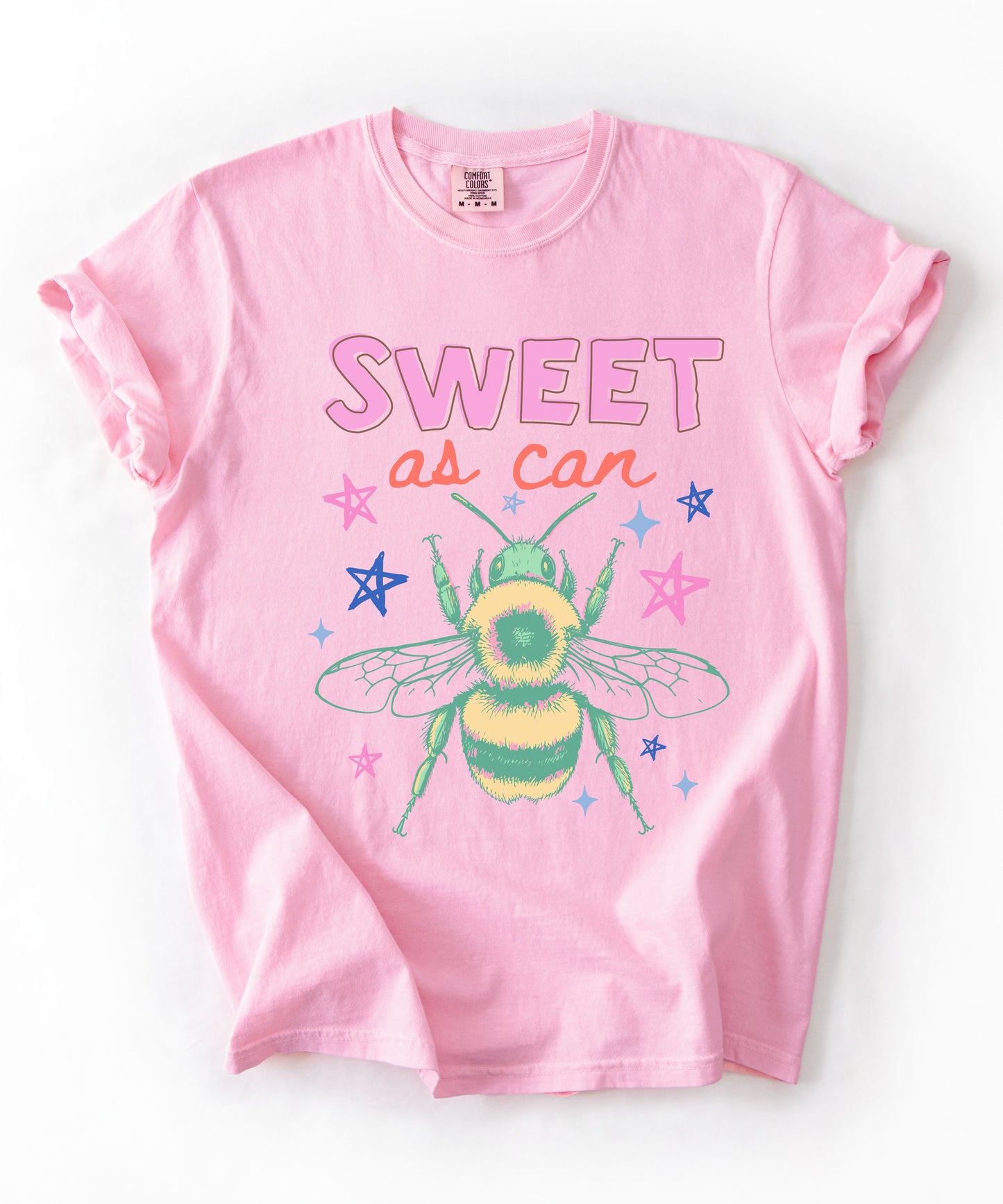 Sweet As Can Bee T-Shirt in Blossom color – garment-dyed heavyweight graphic tee