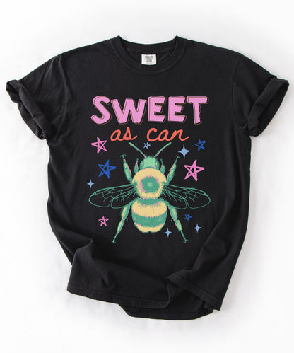 Sweet As Can Bee T-Shirt in Black – garment-dyed heavyweight graphic tee