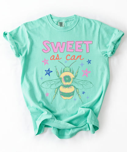 Sweet As Can Bee T-Shirt in Island Reef color – garment-dyed heavyweight graphic tee