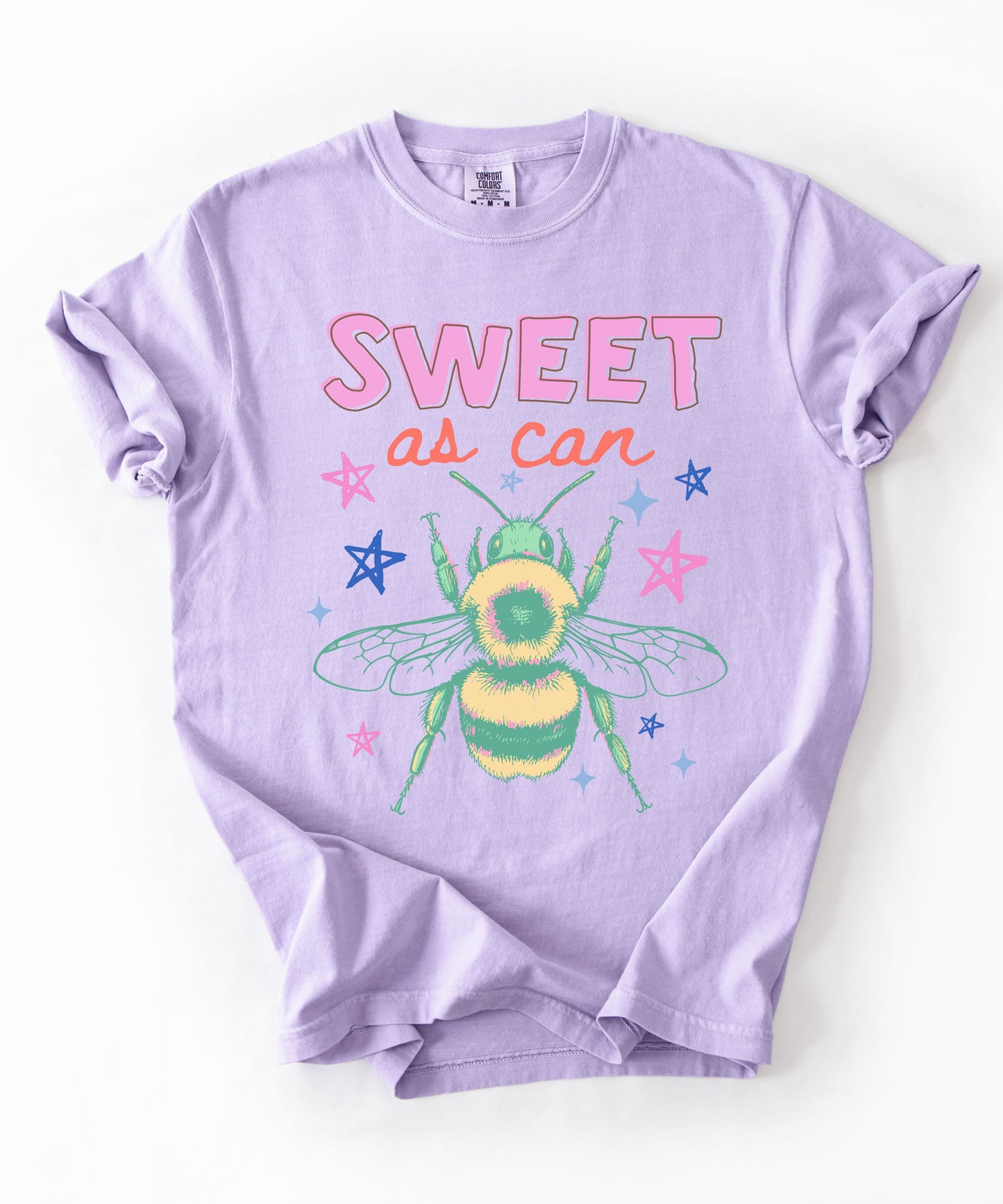 Sweet As Can Bee T-Shirt in Orchid color – garment-dyed heavyweight graphic tee