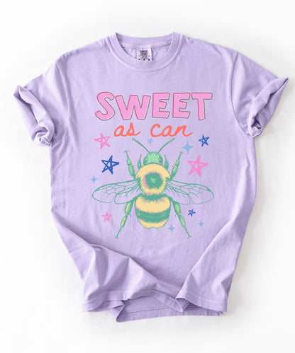 Sweet As Can Bee T-Shirt in Orchid color – garment-dyed heavyweight graphic tee