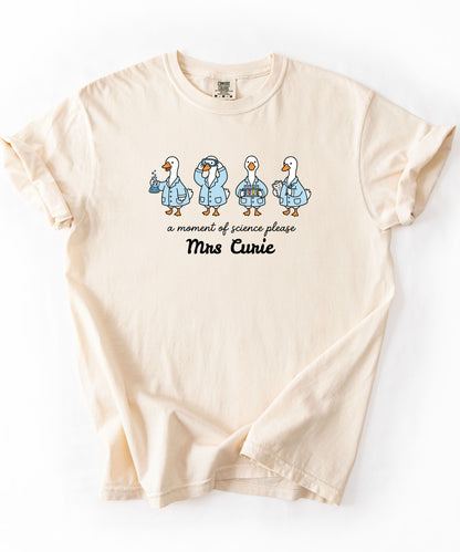 Personalized science goose t-shirt in Ivory — funny lab illustration tee	