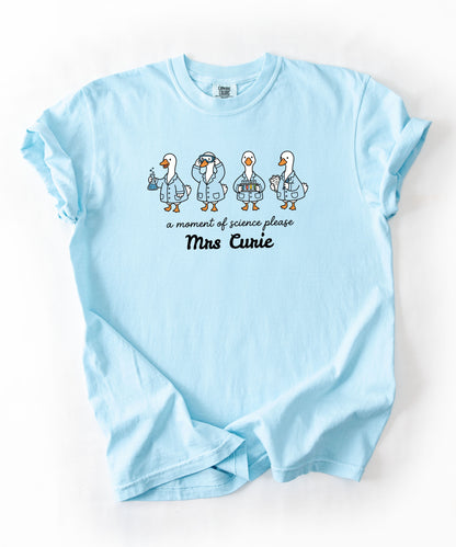 Personalized science goose t-shirt in Chambray — funny lab illustration tee	