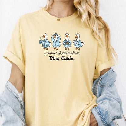 Personalized science goose t-shirt in Butter — funny lab illustration tee	
