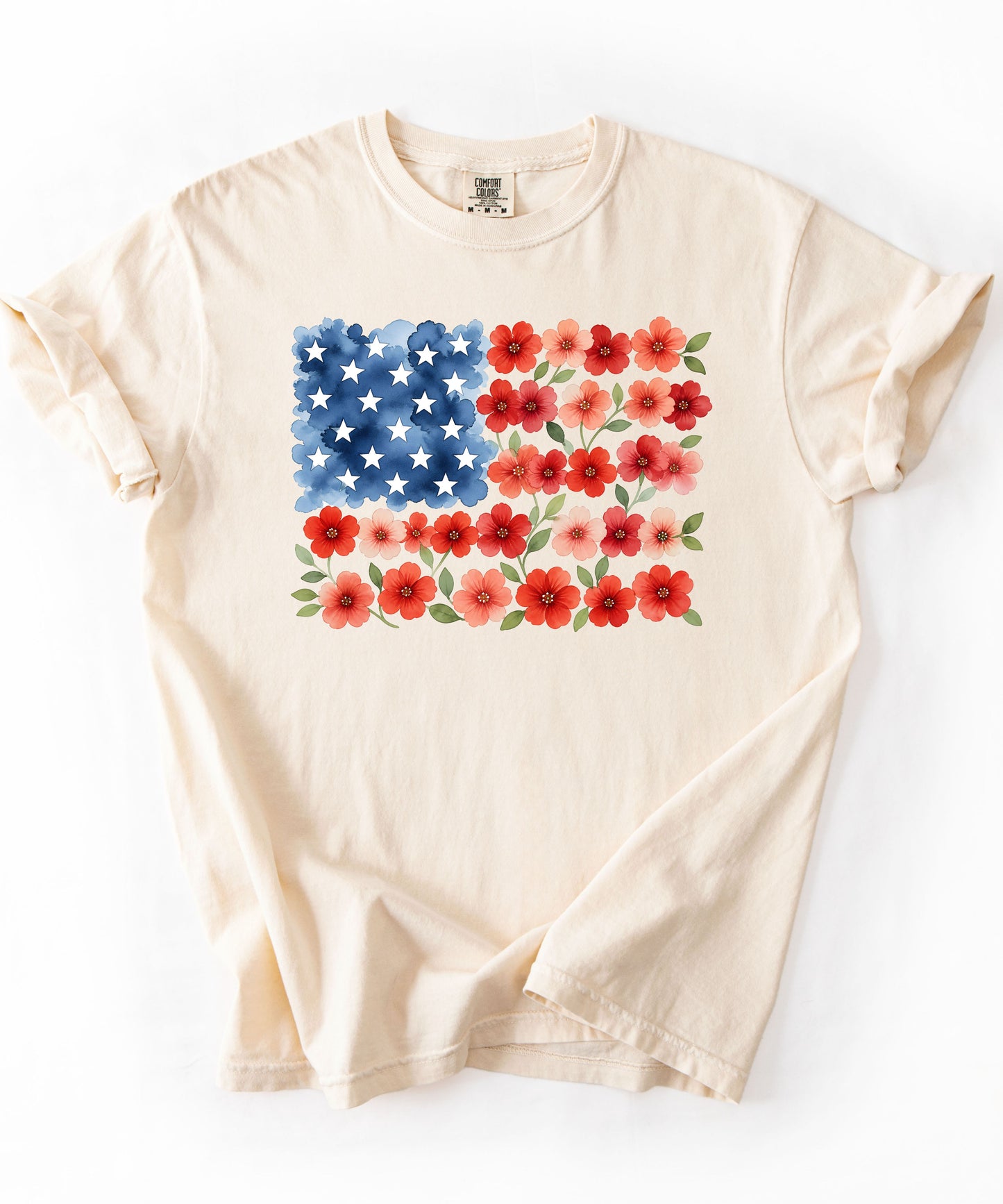 American Floral Flag T-Shirt