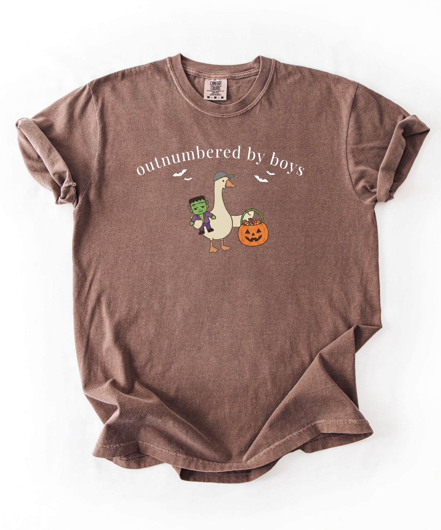 Silly Goose Outnumbered by Boys Halloween graphic tee in Espresso – GodaStudio