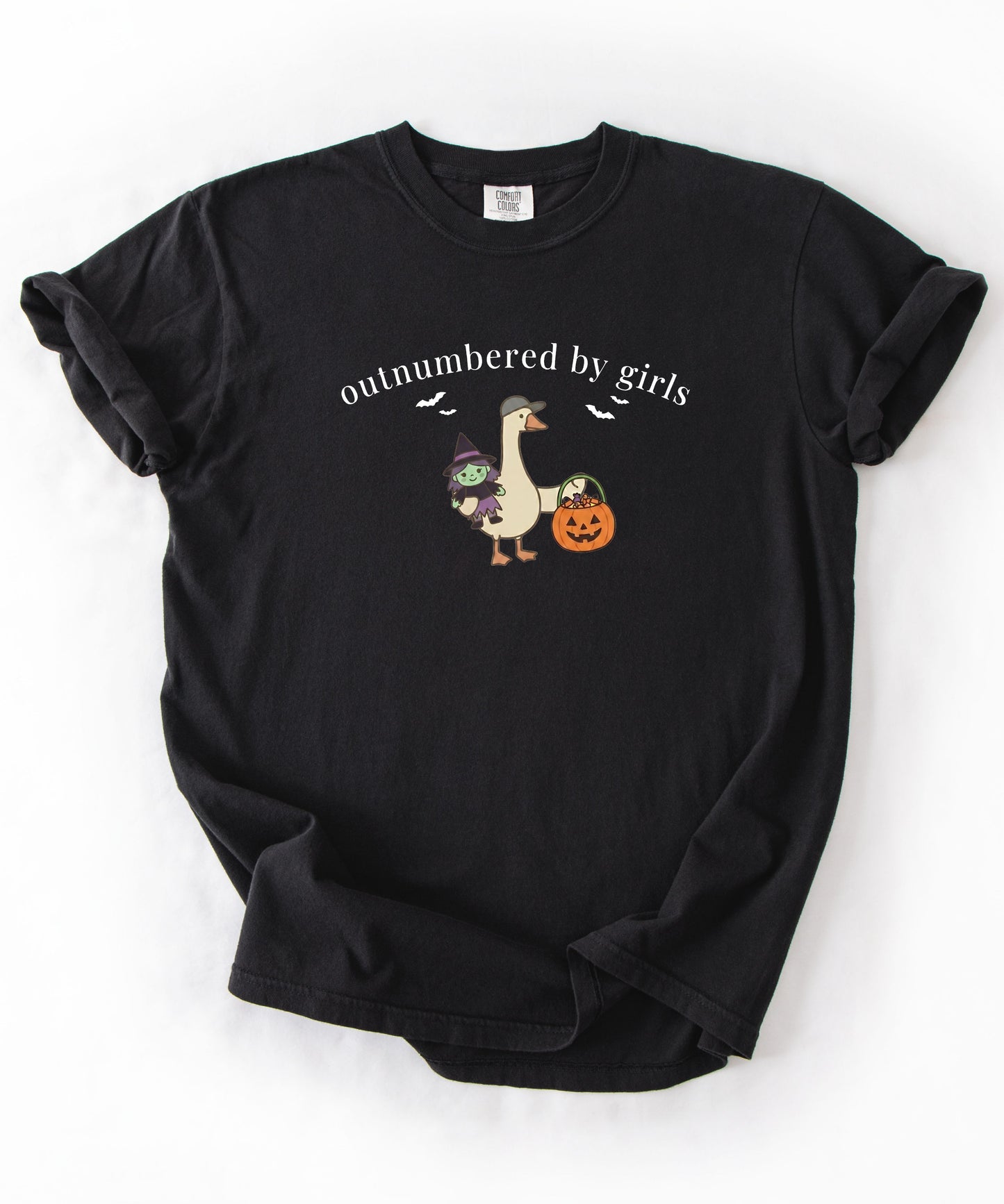 Silly Goose Outnumbered by Girls Halloween graphic tee in Black – GodaStudio
