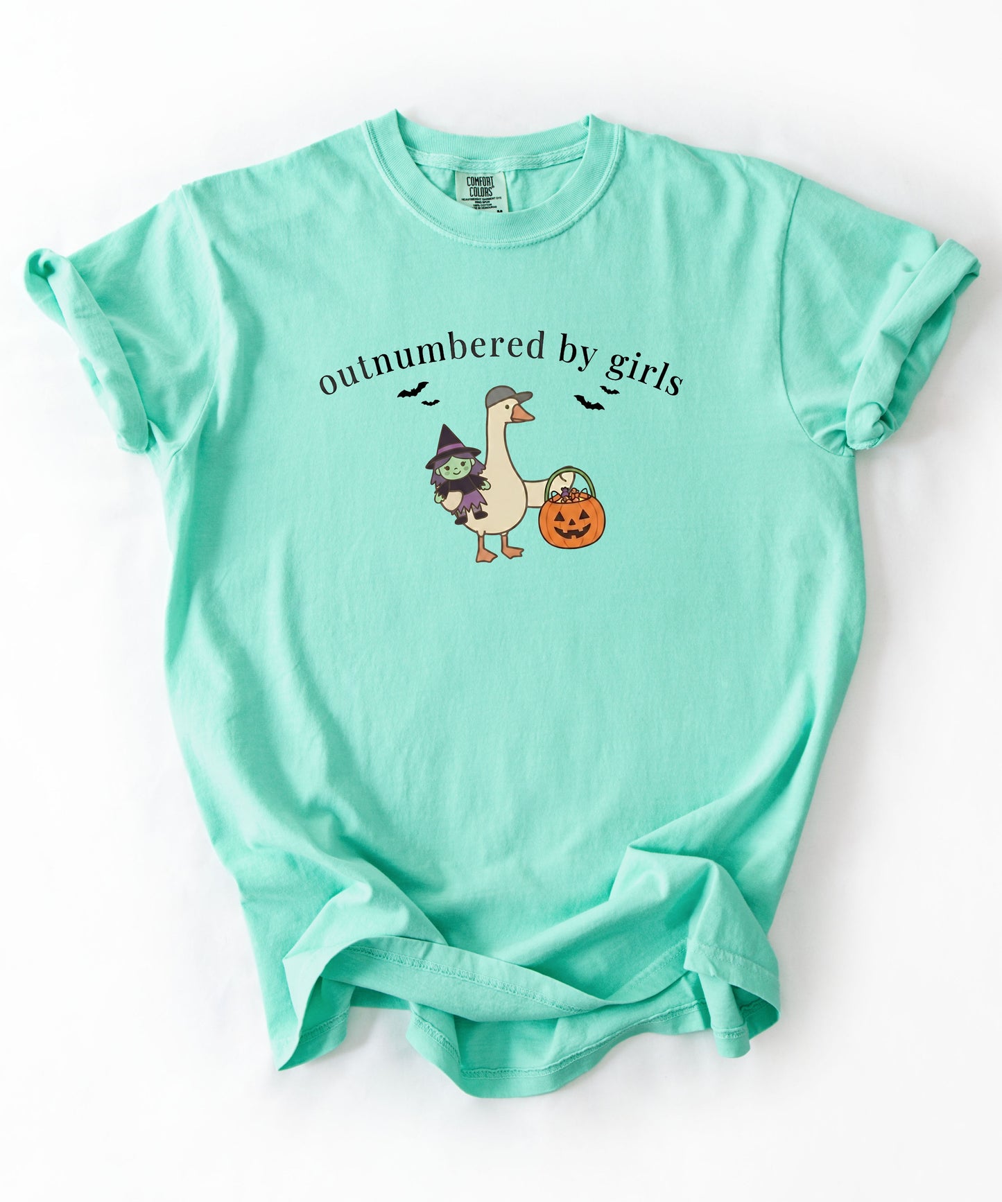 Silly Goose Outnumbered by Girls Halloween graphic tee in Island Reef – GodaStudio