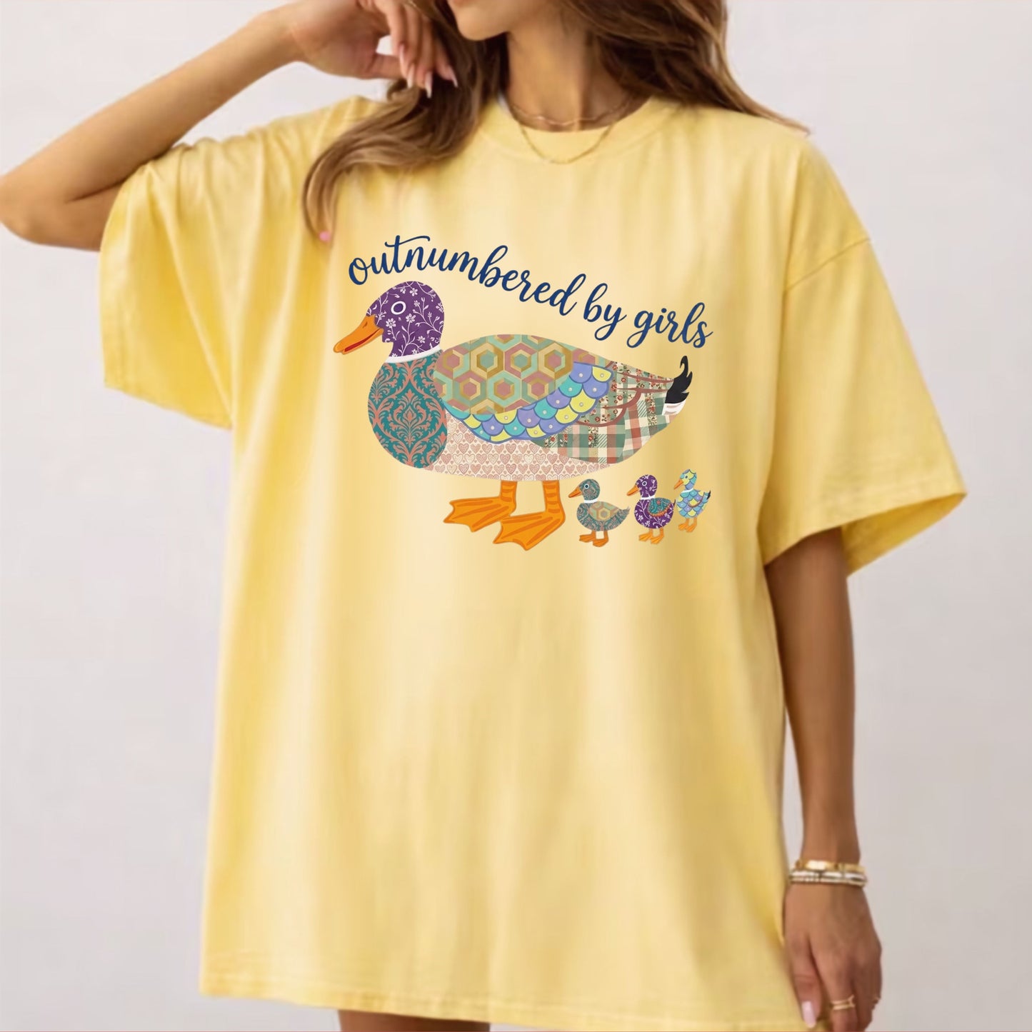 Duck Family "Outnumbered by Girls" Graphic T-Shirt – Butter