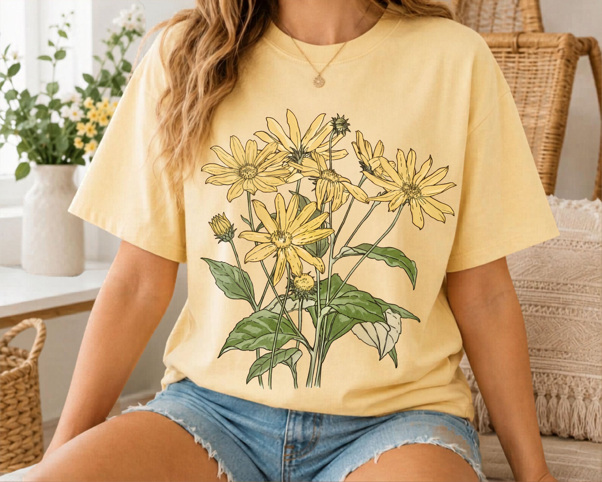 Art Nouveau Sunflower T-Shirt – Butter