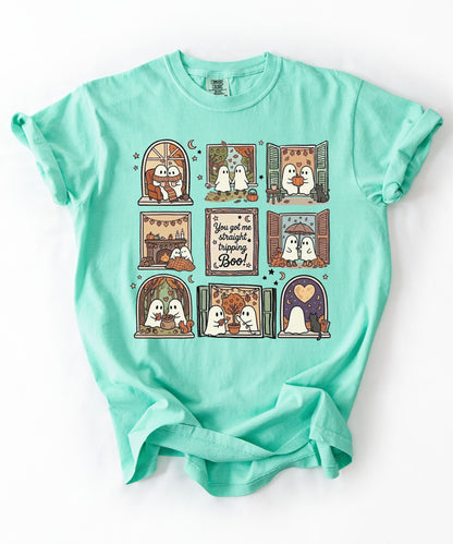 Island Reef unisex ghost graphic tee - You Got Me Straight Tripping Boo print
