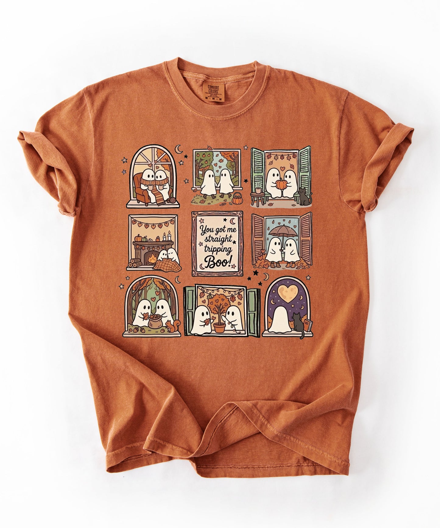 Yam unisex ghost graphic tee - You Got Me Straight Tripping Boo print