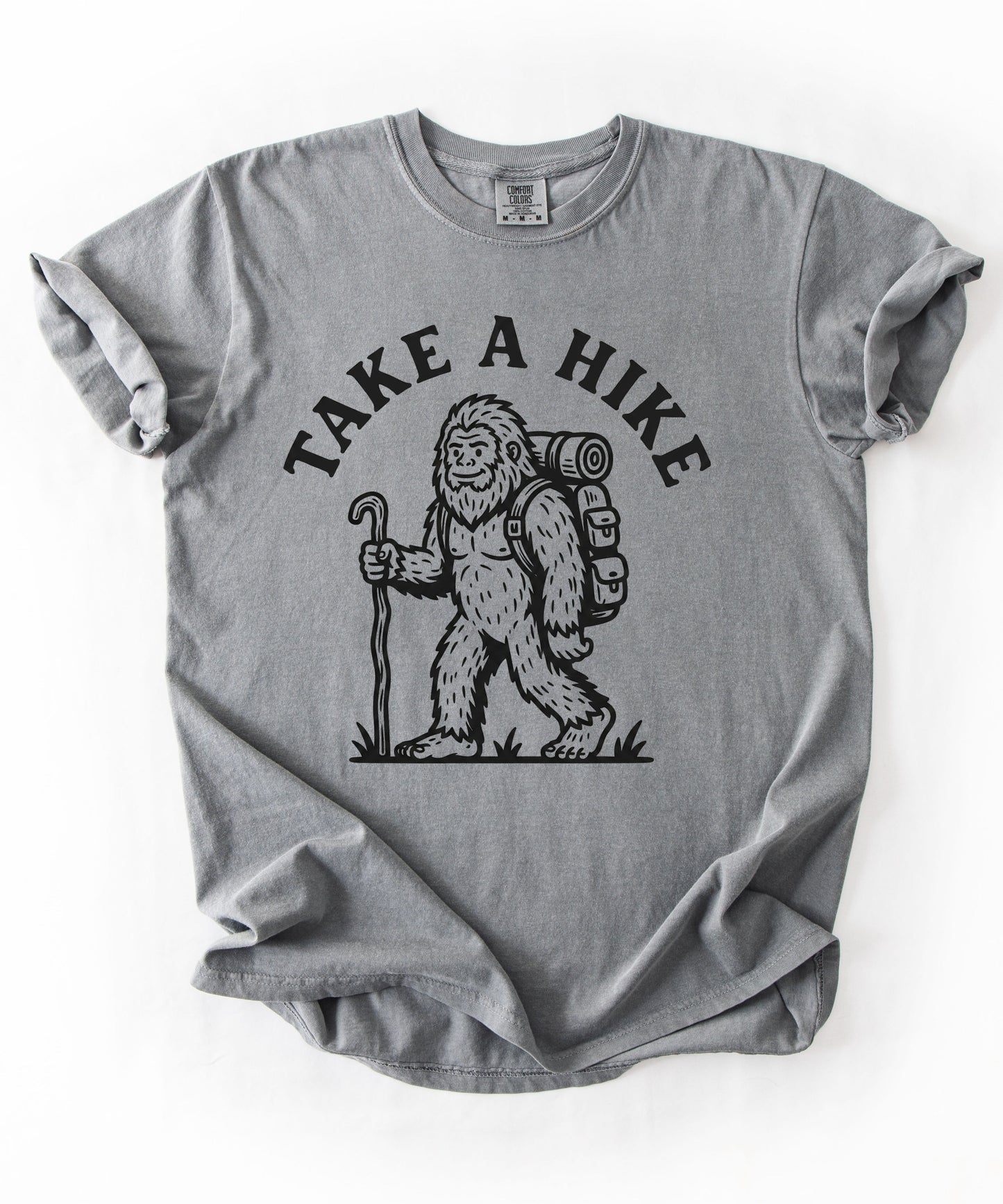 Take a Hike T-Shirt in Grey — Bigfoot hiking graphic tee